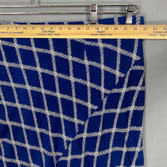 Ava & Viv Skirt Womens Plus 2x Blue Satin Midi A Line Elastic Waist Lightweight - Picture 6 of 11